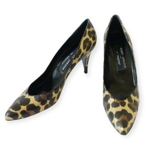Vintage Stuart Weitzman Animal Print Pointed Toe Heels